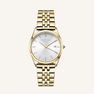 Brand new Rosefield Ace gold watch with protective plastic
